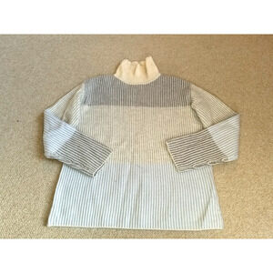 Womens Sweater-HAVEN WELL WITHIN-ivory/blue/grey cashmere ribbed Old Money-XS/S
